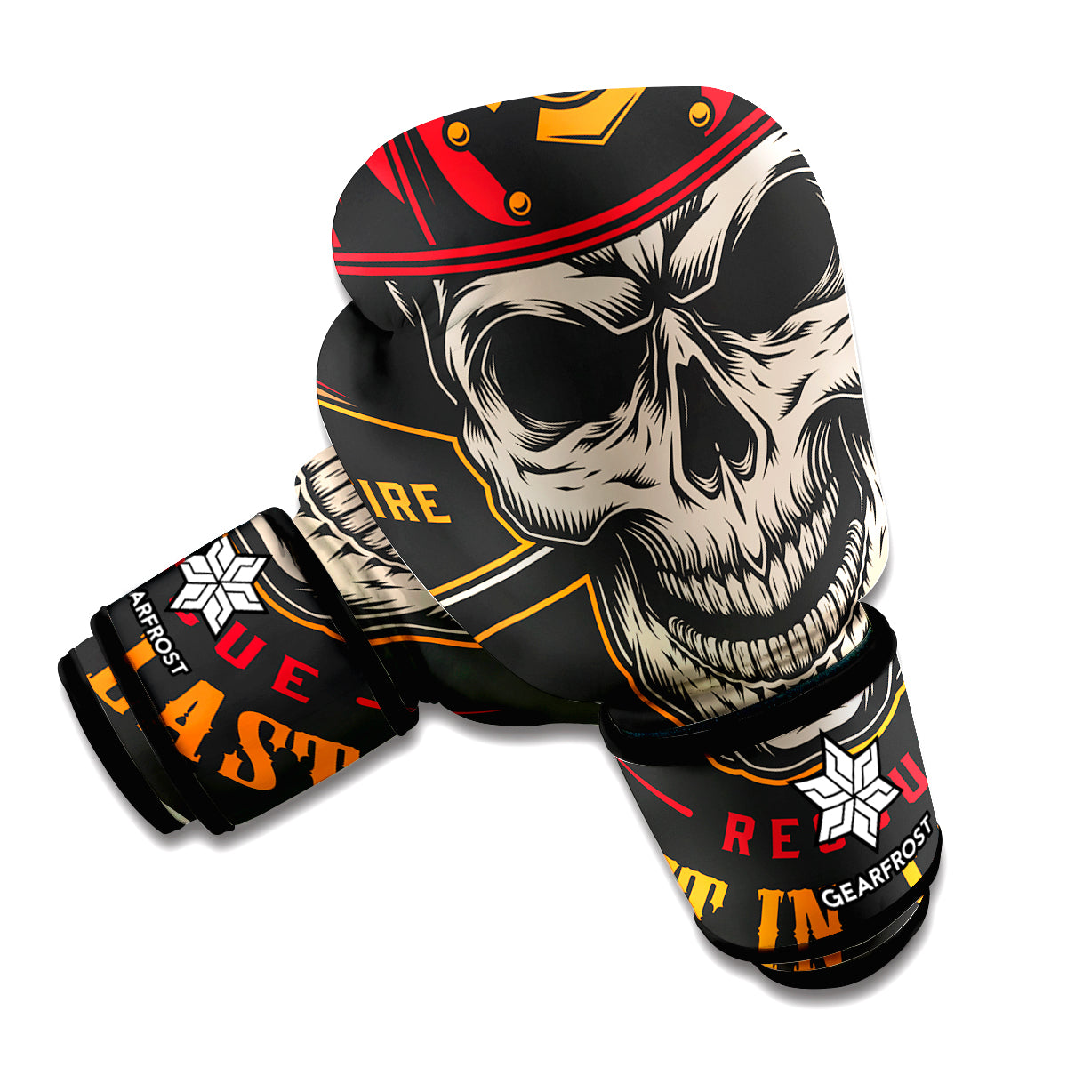Firefighter First In Last Out Print Boxing Gloves