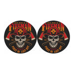 Firefighter First In Last Out Print Car Coasters