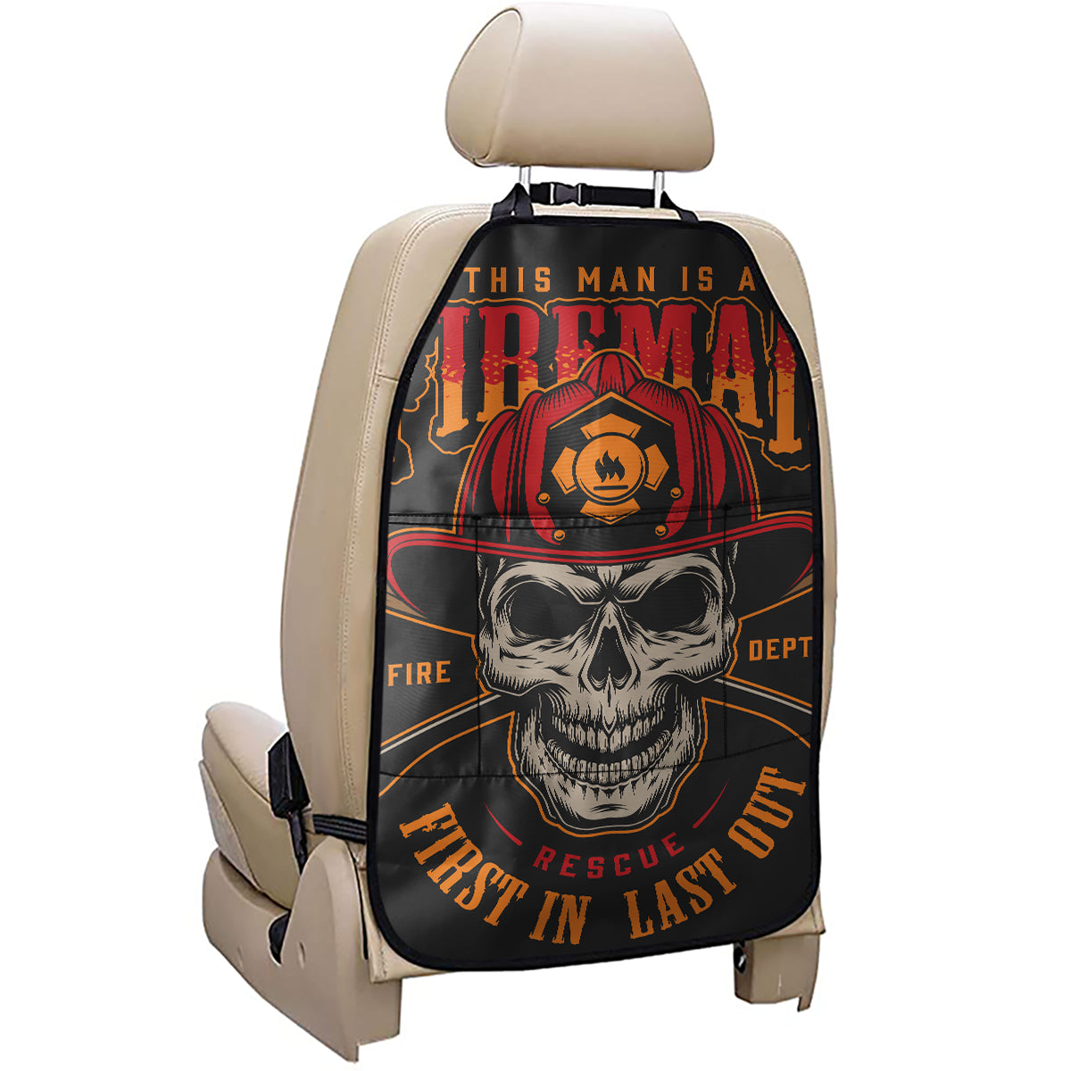 Firefighter First In Last Out Print Car Seat Organizers