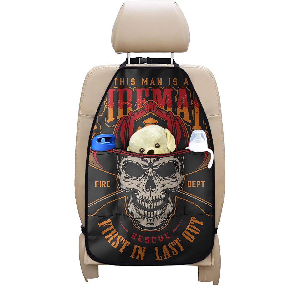 Firefighter First In Last Out Print Car Seat Organizers