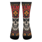 Firefighter First In Last Out Print Crew Socks