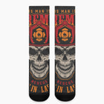 Firefighter First In Last Out Print Crew Socks