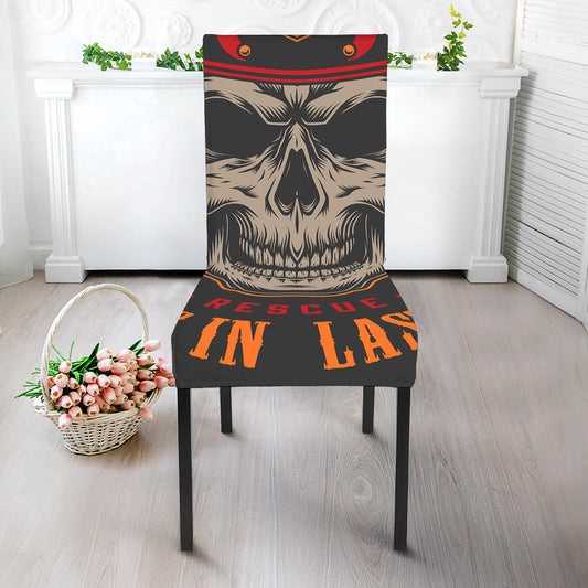 Firefighter First In Last Out Print Dining Chair Slipcover