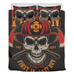 Firefighter First In Last Out Print Duvet Cover Bedding Set