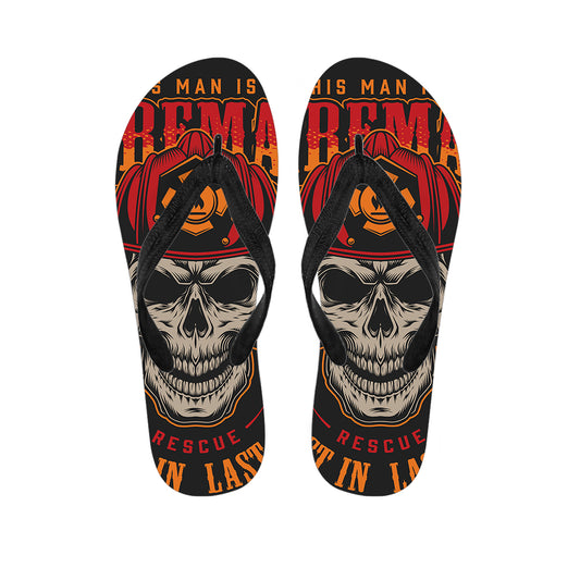 Firefighter First In Last Out Print Flip Flops