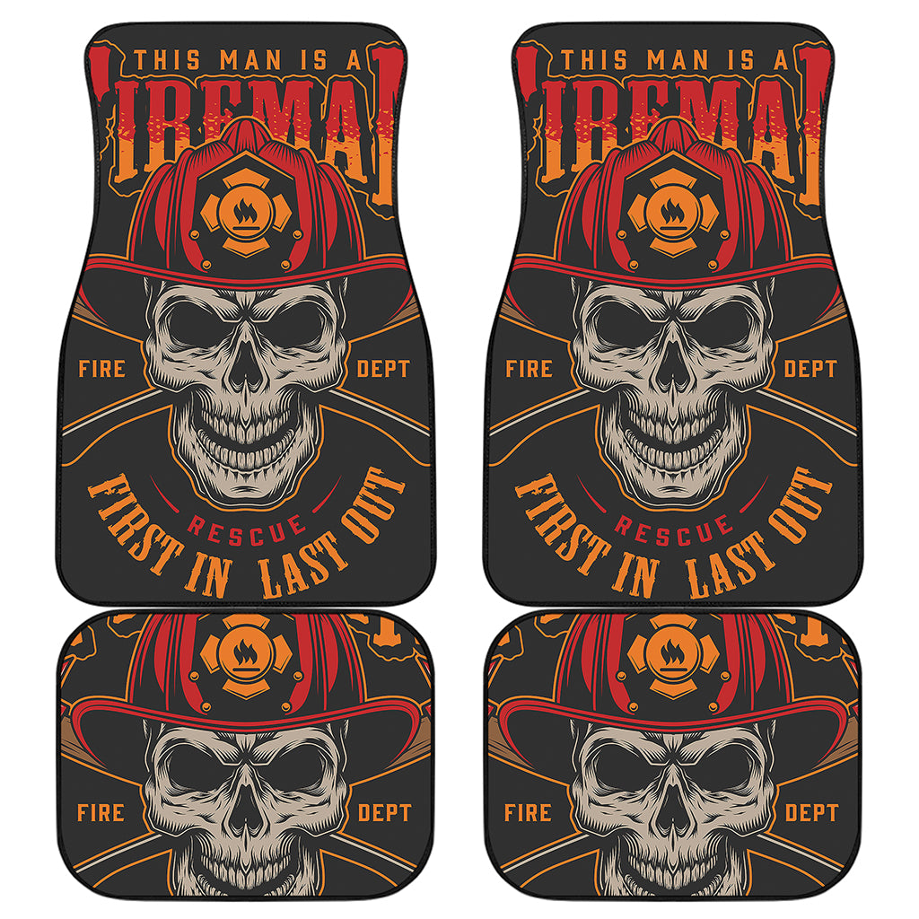 Firefighter First In Last Out Print Front and Back Car Floor Mats