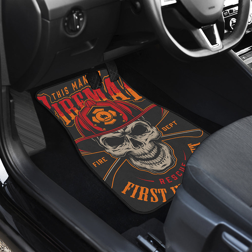 Firefighter First In Last Out Print Front and Back Car Floor Mats