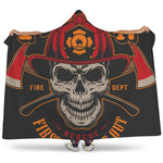 Firefighter First In Last Out Print Hooded Blanket
