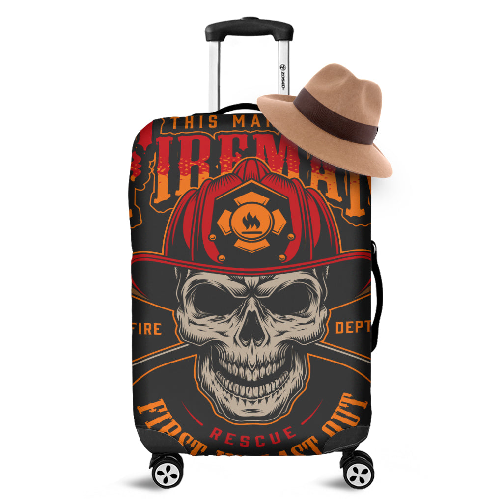 Firefighter First In Last Out Print Luggage Cover