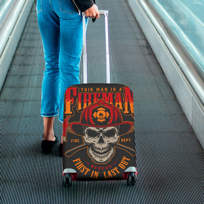 Firefighter First In Last Out Print Luggage Cover