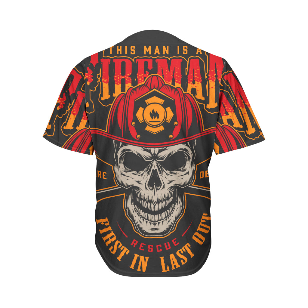 Firefighter First In Last Out Print Men's Baseball Jersey