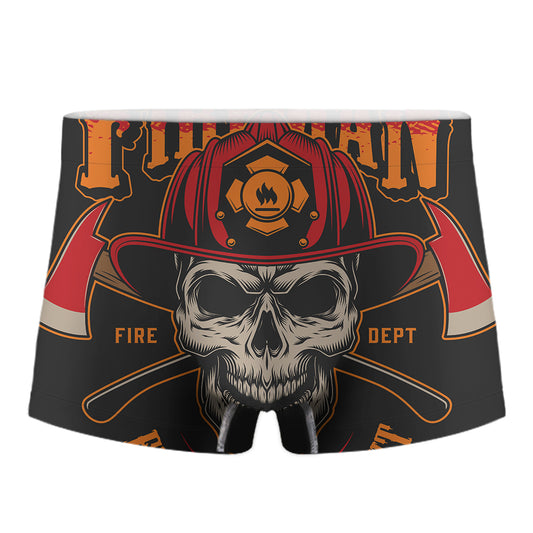 Firefighter First In Last Out Print Men's Boxer Briefs
