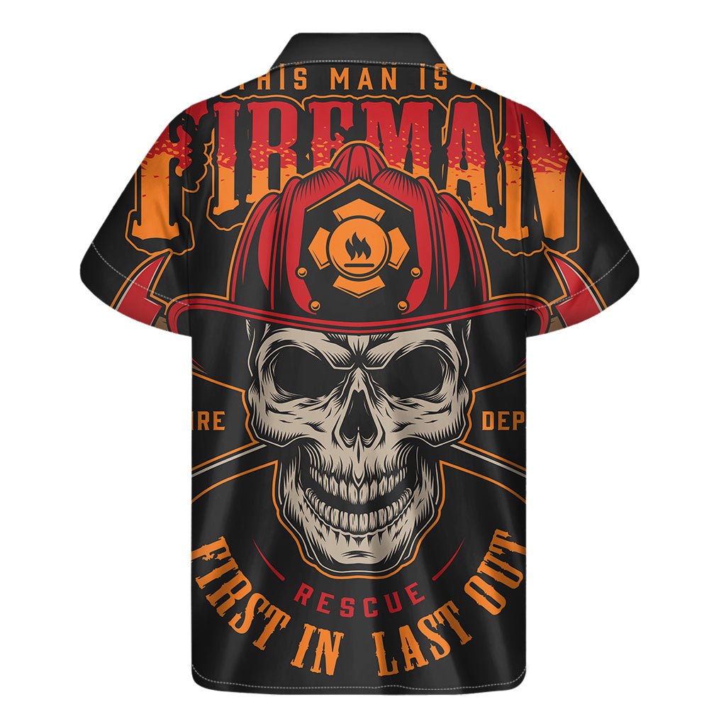 Firefighter First In Last Out Print Men's Short Sleeve Shirt