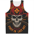 Firefighter First In Last Out Print Men's Tank Top