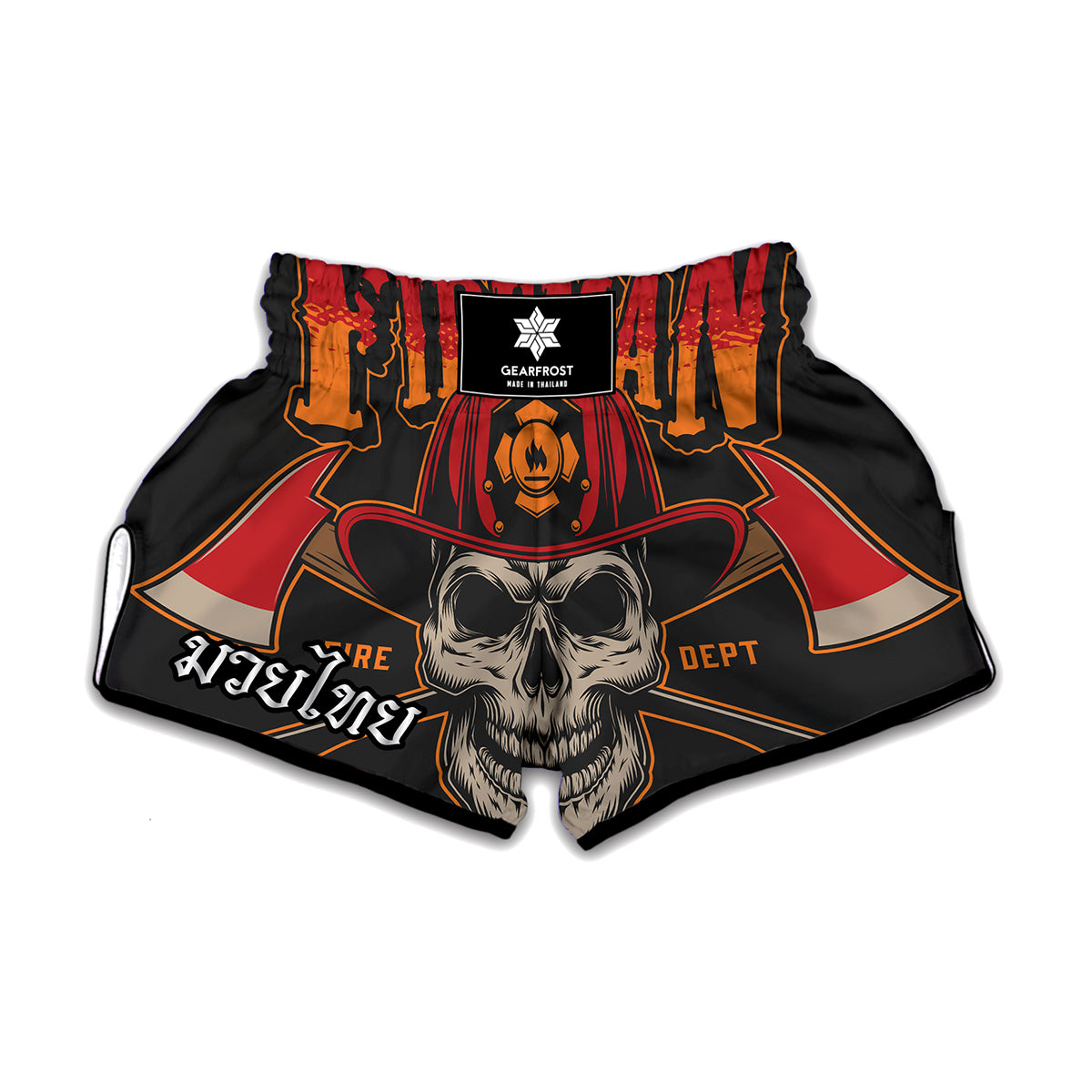 Firefighter First In Last Out Print Muay Thai Boxing Shorts