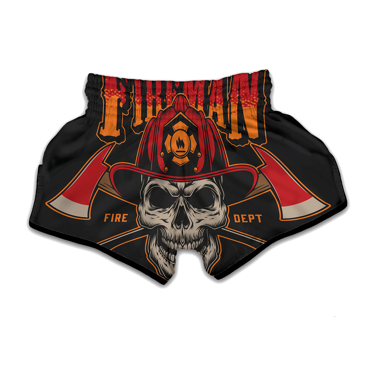 Firefighter First In Last Out Print Muay Thai Boxing Shorts