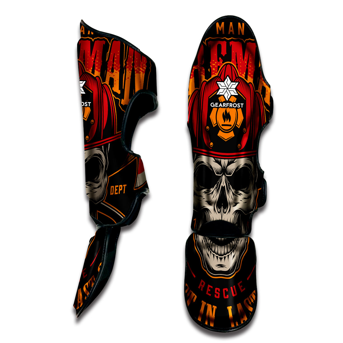Firefighter First In Last Out Print Muay Thai Shin Guard