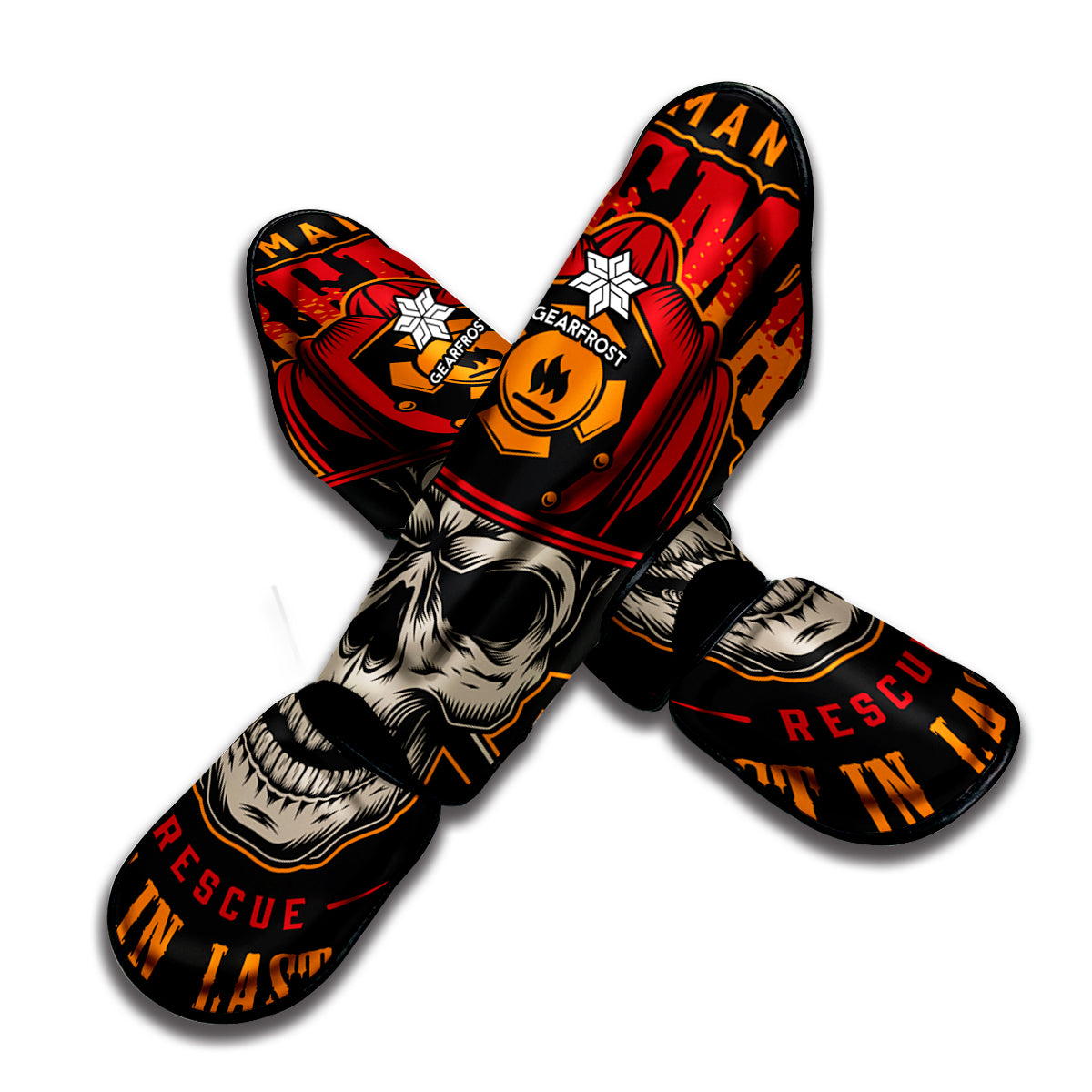 Firefighter First In Last Out Print Muay Thai Shin Guard