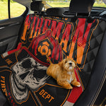 Firefighter First In Last Out Print Pet Car Back Seat Cover