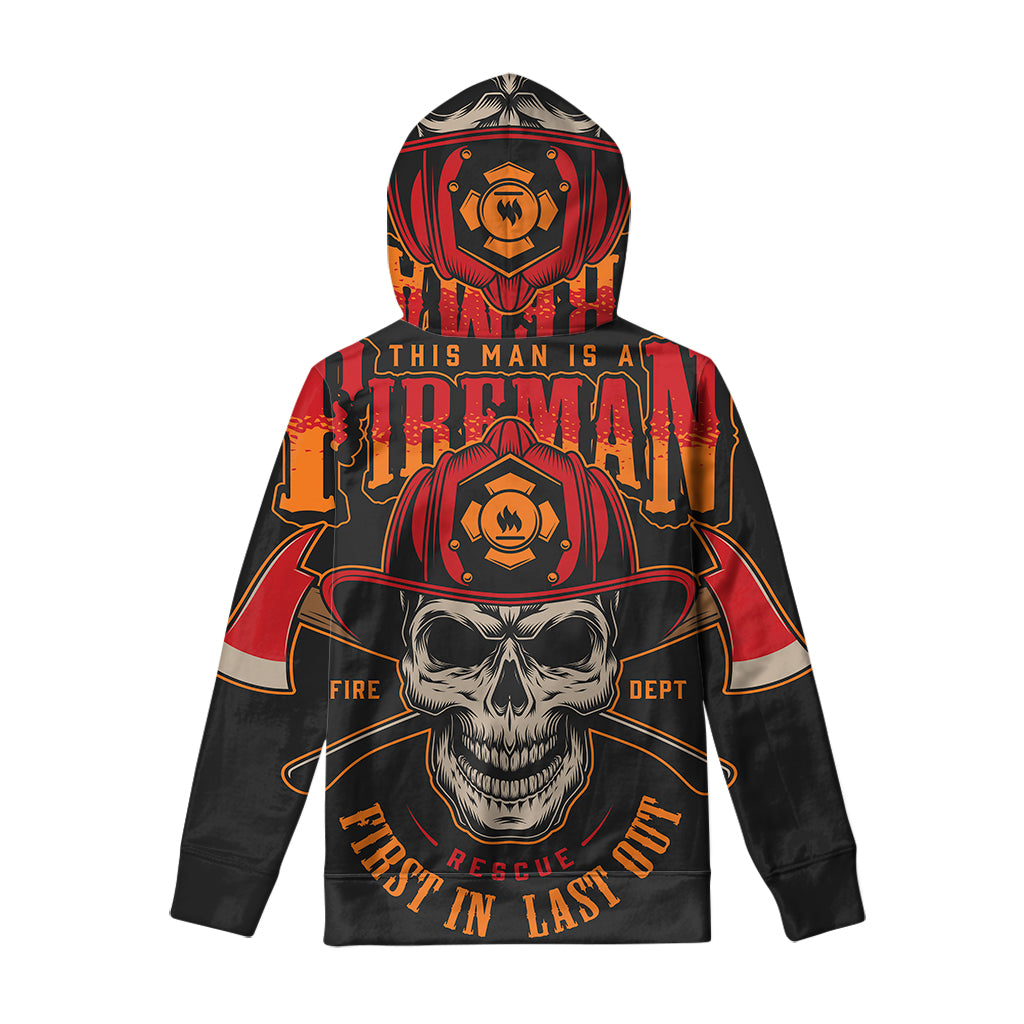 Firefighter First In Last Out Print Pullover Hoodie