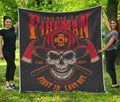 Firefighter First In Last Out Print Quilt