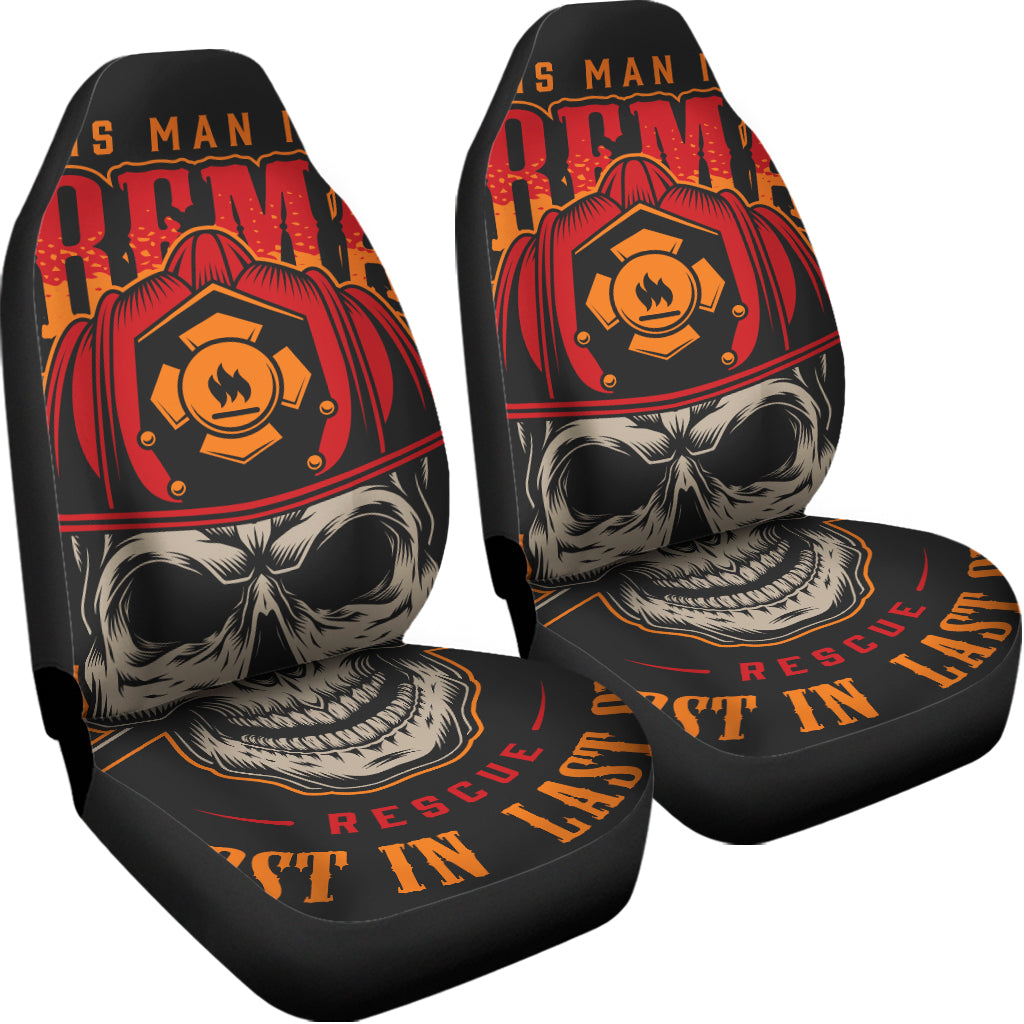 Firefighter First In Last Out Print Universal Fit Car Seat Covers