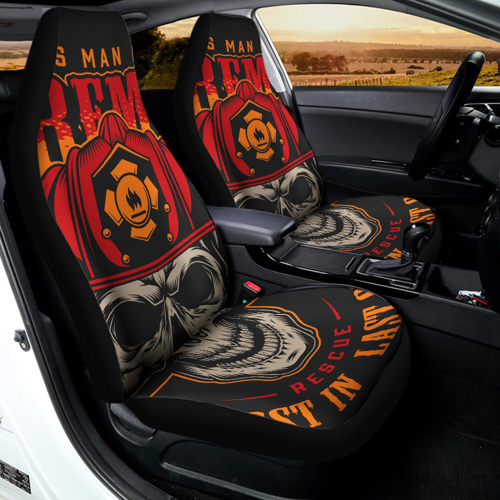 Firefighter First In Last Out Print Universal Fit Car Seat Covers