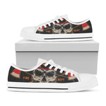 Firefighter First In Last Out Print White Low Top Shoes