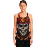 Firefighter First In Last Out Print Women's Racerback Tank Top