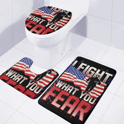 Firefighter I Fight What You Fear Print 3 Piece Bath Mat Set