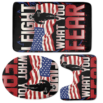 Firefighter I Fight What You Fear Print 3 Piece Bath Mat Set