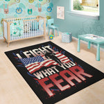 Firefighter I Fight What You Fear Print Area Rug
