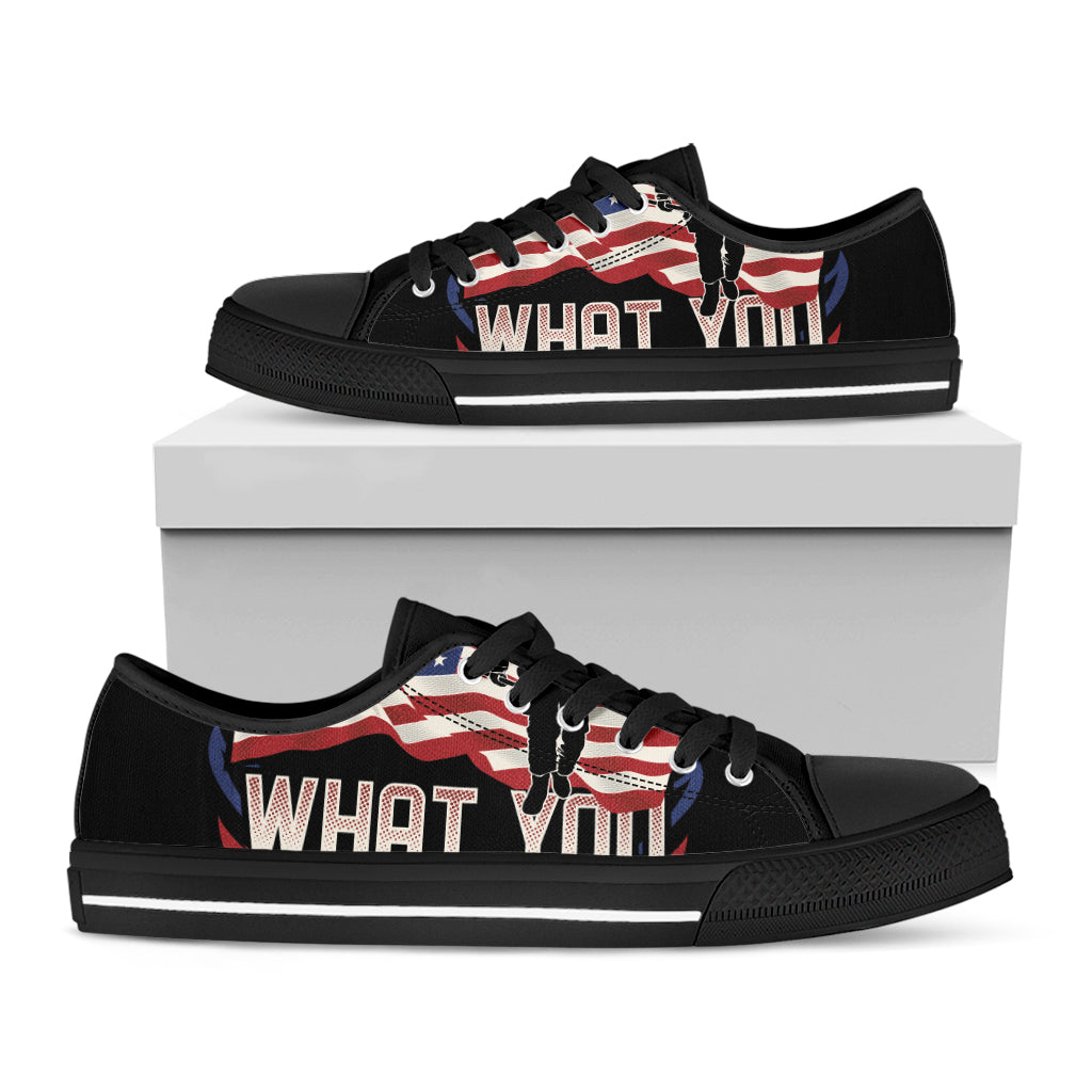 Firefighter I Fight What You Fear Print Black Low Top Shoes 
