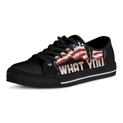 Firefighter I Fight What You Fear Print Black Low Top Shoes 
