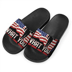 Firefighter I Fight What You Fear Print Black Slide Sandals