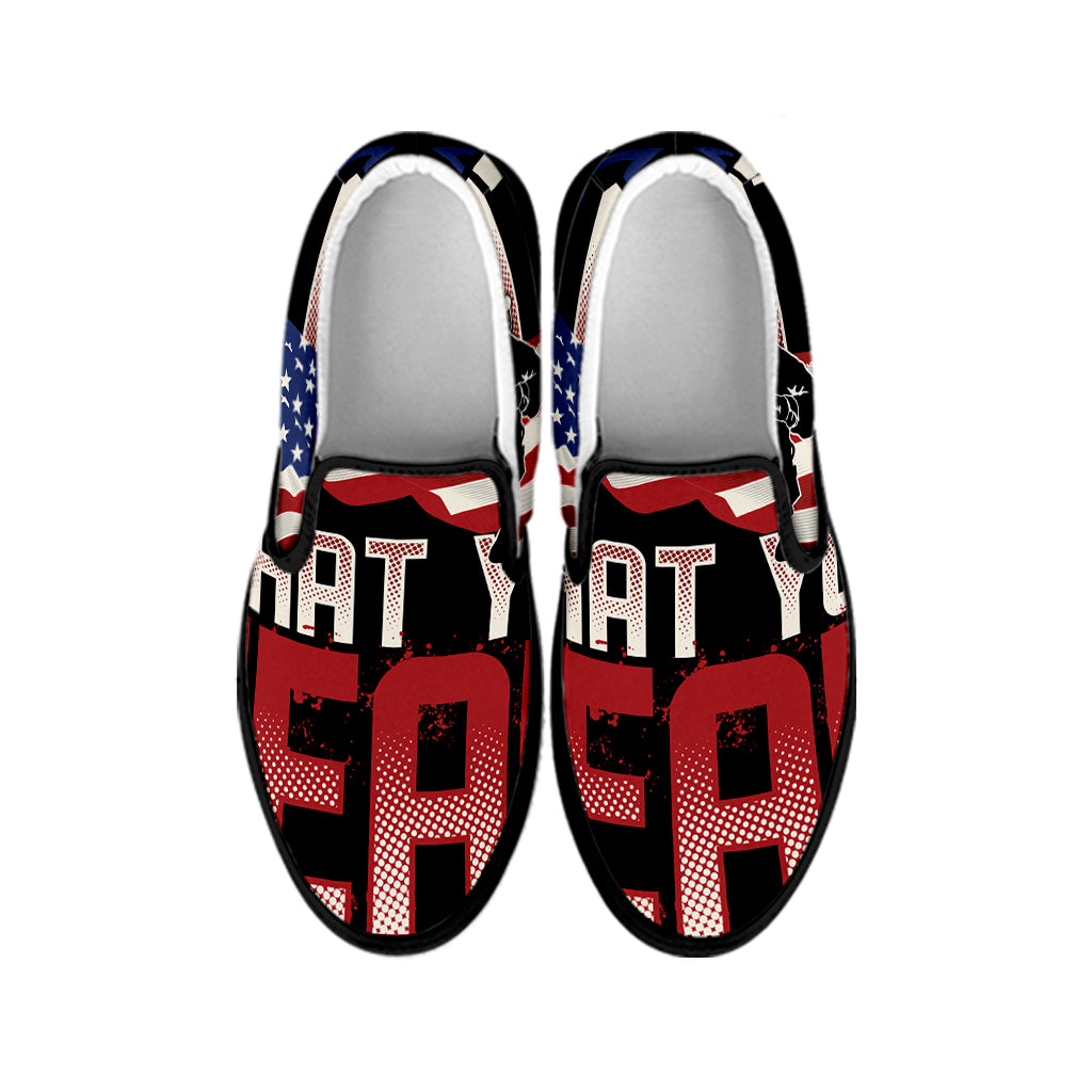 Firefighter I Fight What You Fear Print Black Slip On Shoes