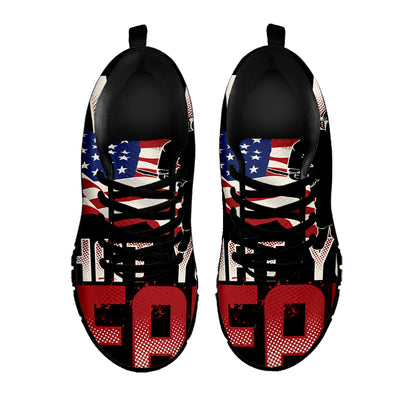 Firefighter I Fight What You Fear Print Black Sneakers