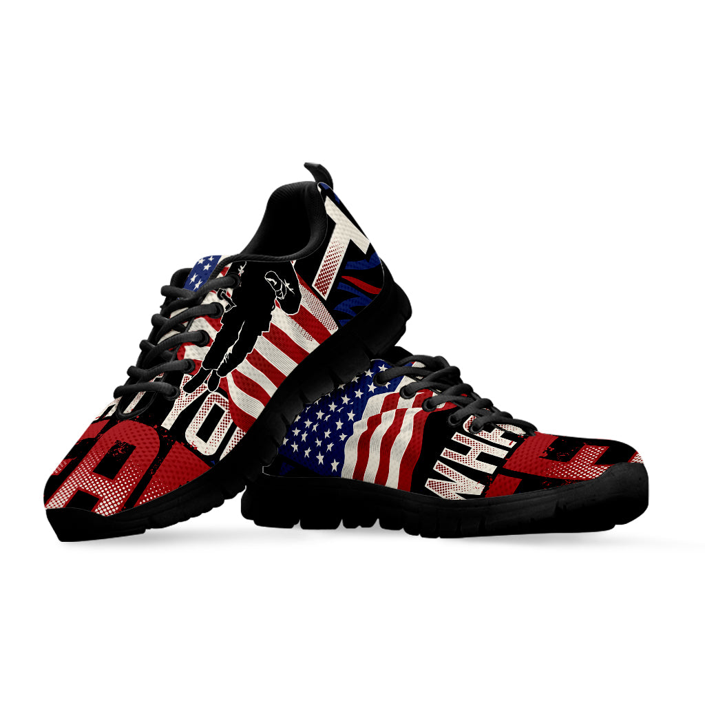 Firefighter I Fight What You Fear Print Black Sneakers