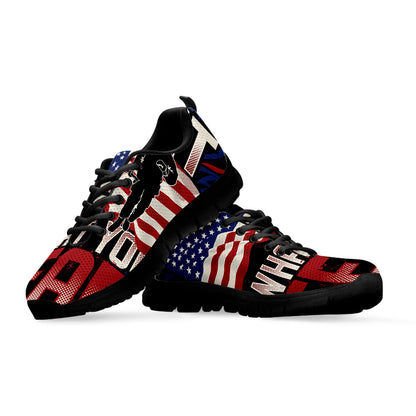 Firefighter I Fight What You Fear Print Black Sneakers