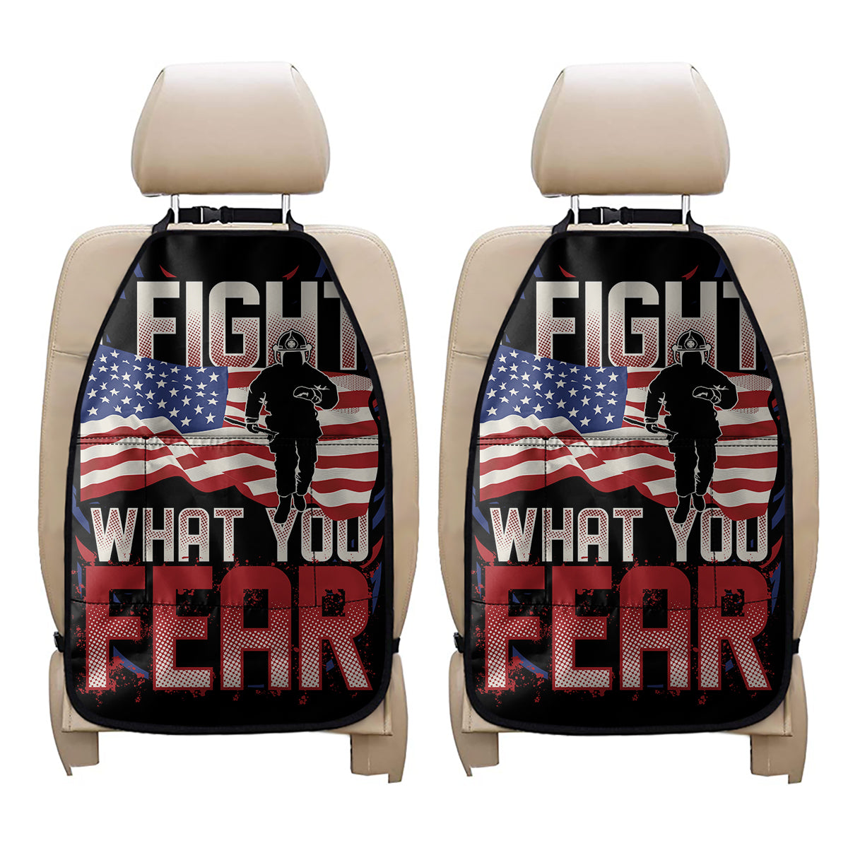 Firefighter I Fight What You Fear Print Car Seat Organizers