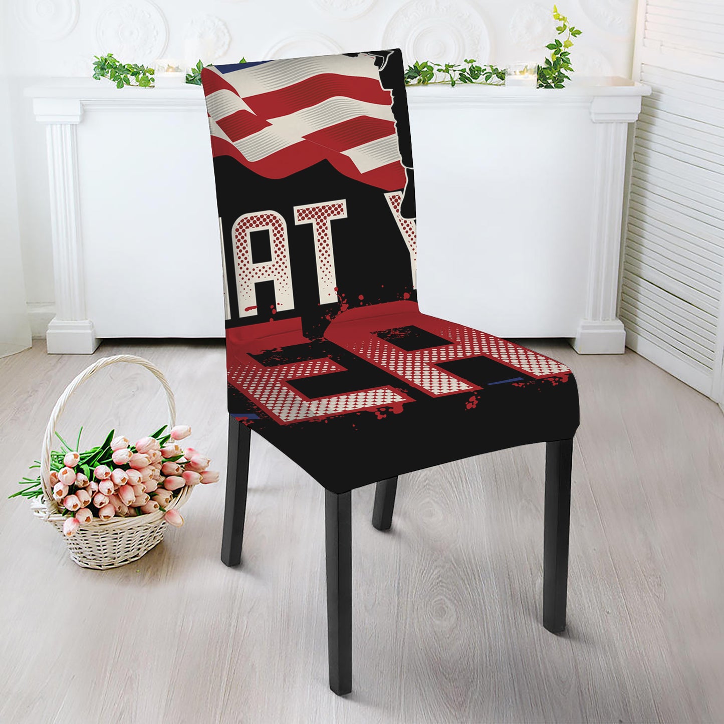 Firefighter I Fight What You Fear Print Dining Chair Slipcover