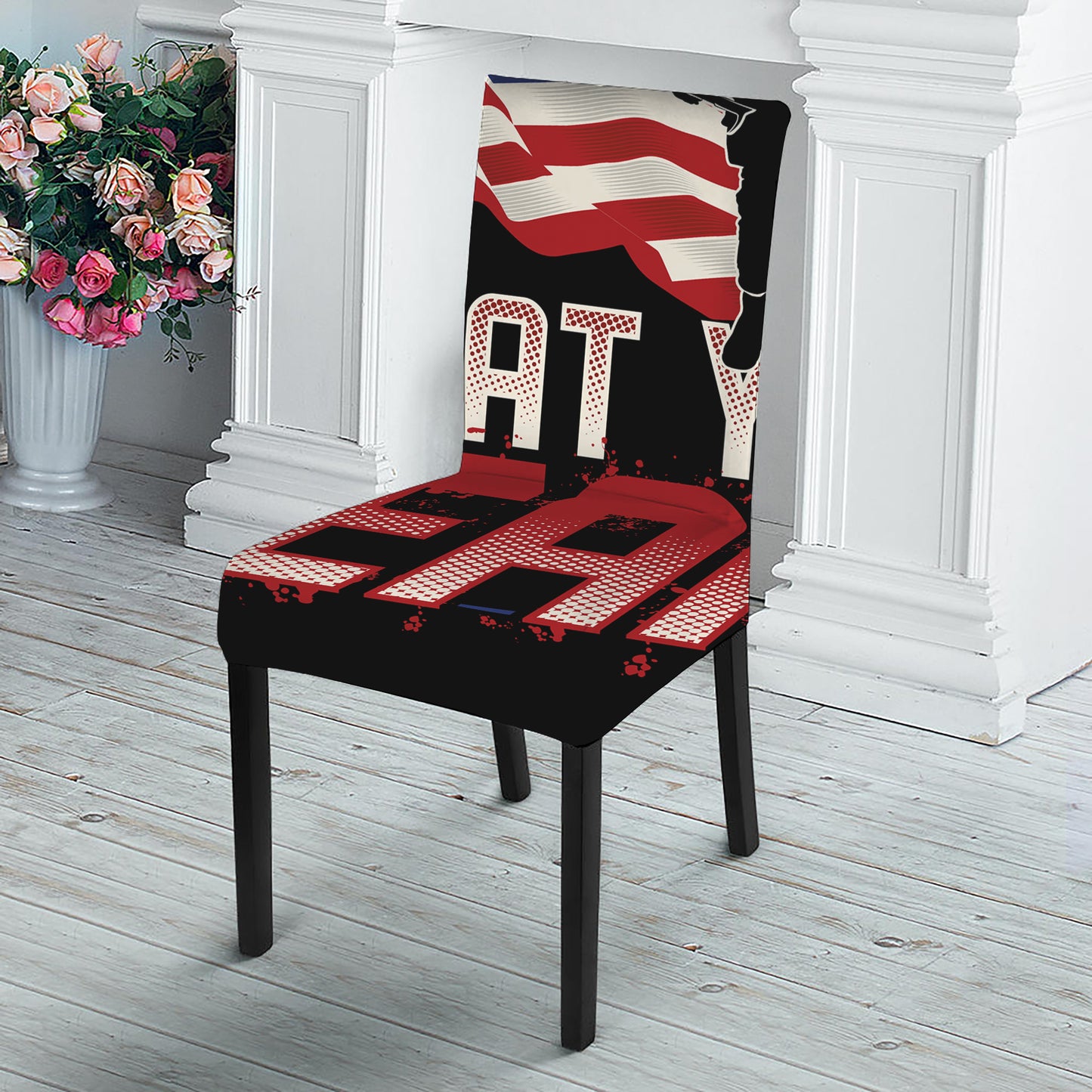 Firefighter I Fight What You Fear Print Dining Chair Slipcover