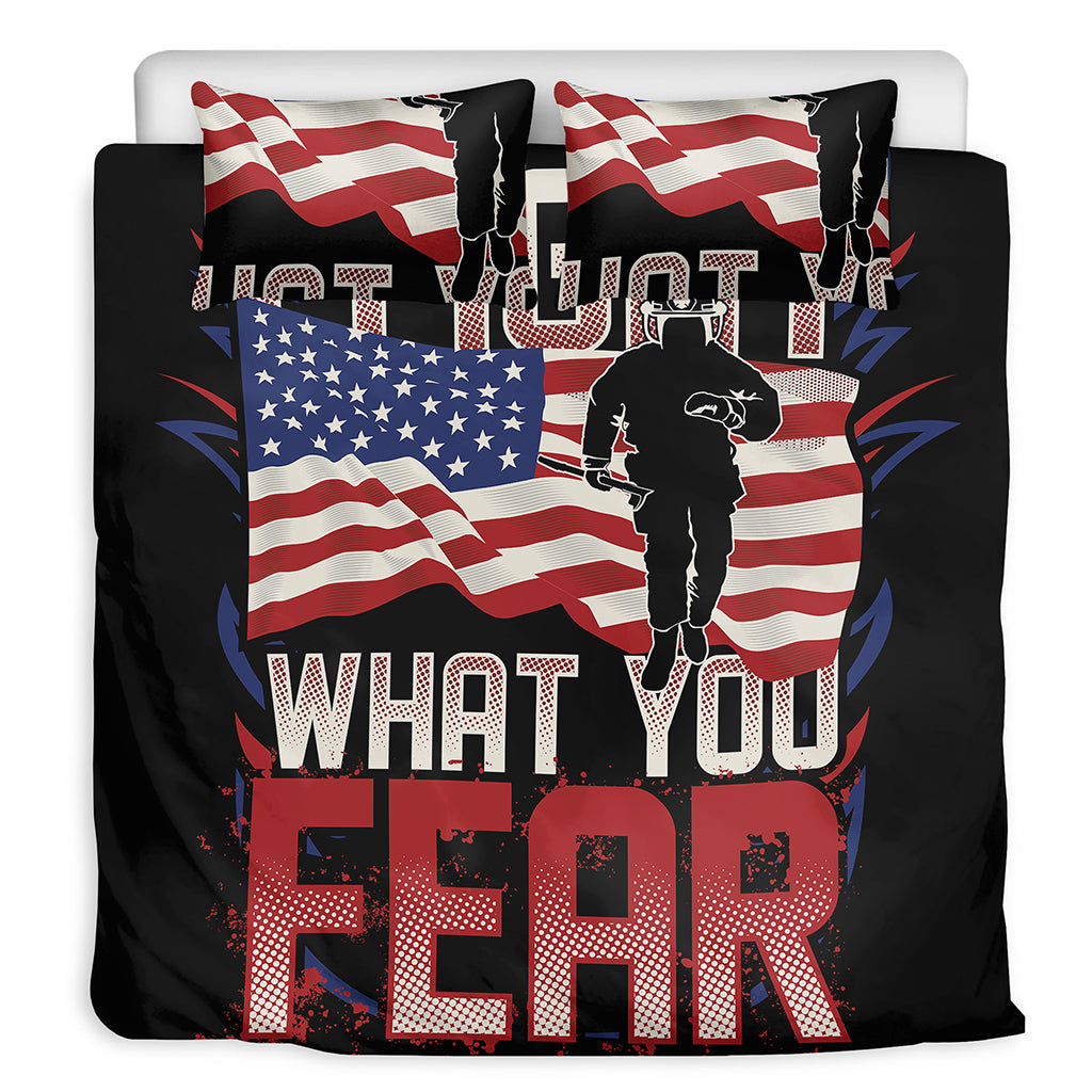 Firefighter I Fight What You Fear Print Duvet Cover Bedding Set