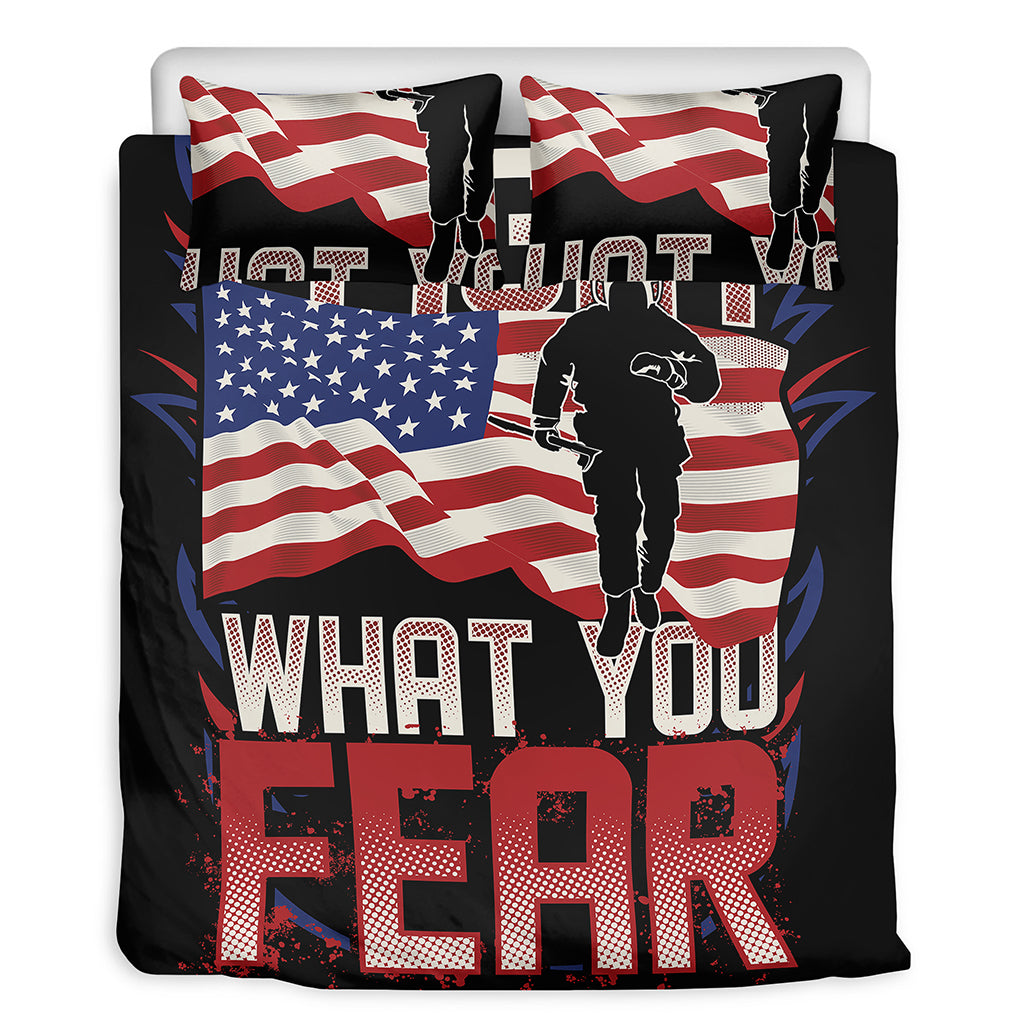 Firefighter I Fight What You Fear Print Duvet Cover Bedding Set