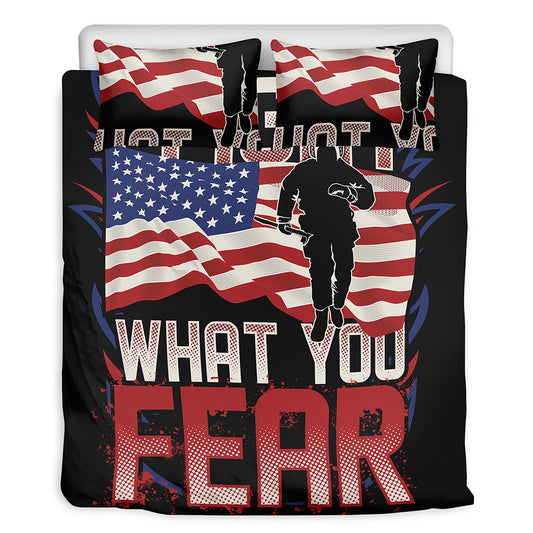 Firefighter I Fight What You Fear Print Duvet Cover Bedding Set
