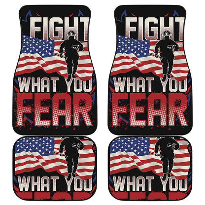Firefighter I Fight What You Fear Print Front and Back Car Floor Mats