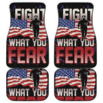 Firefighter I Fight What You Fear Print Front and Back Car Floor Mats
