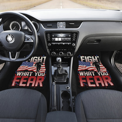 Firefighter I Fight What You Fear Print Front and Back Car Floor Mats