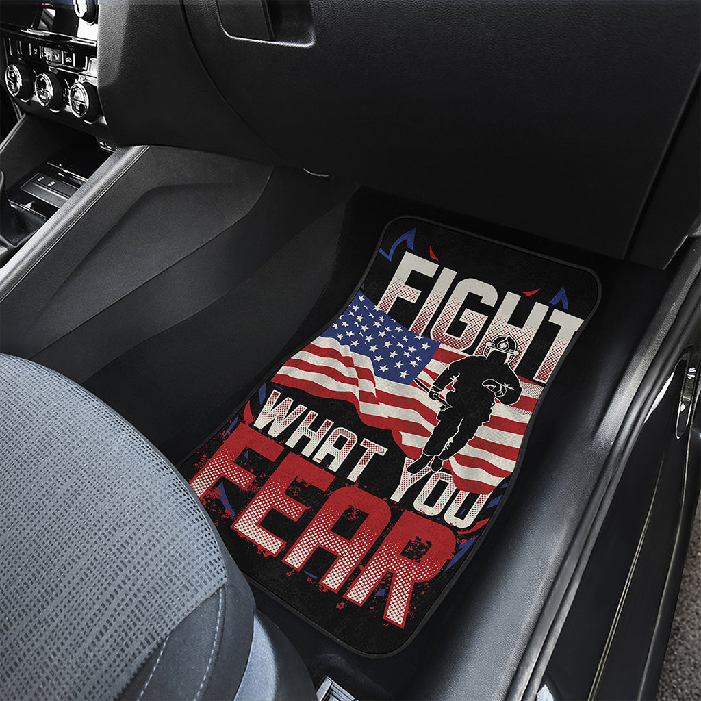Firefighter I Fight What You Fear Print Front and Back Car Floor Mats
