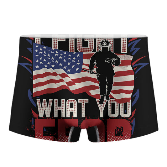 Firefighter I Fight What You Fear Print Men's Boxer Briefs